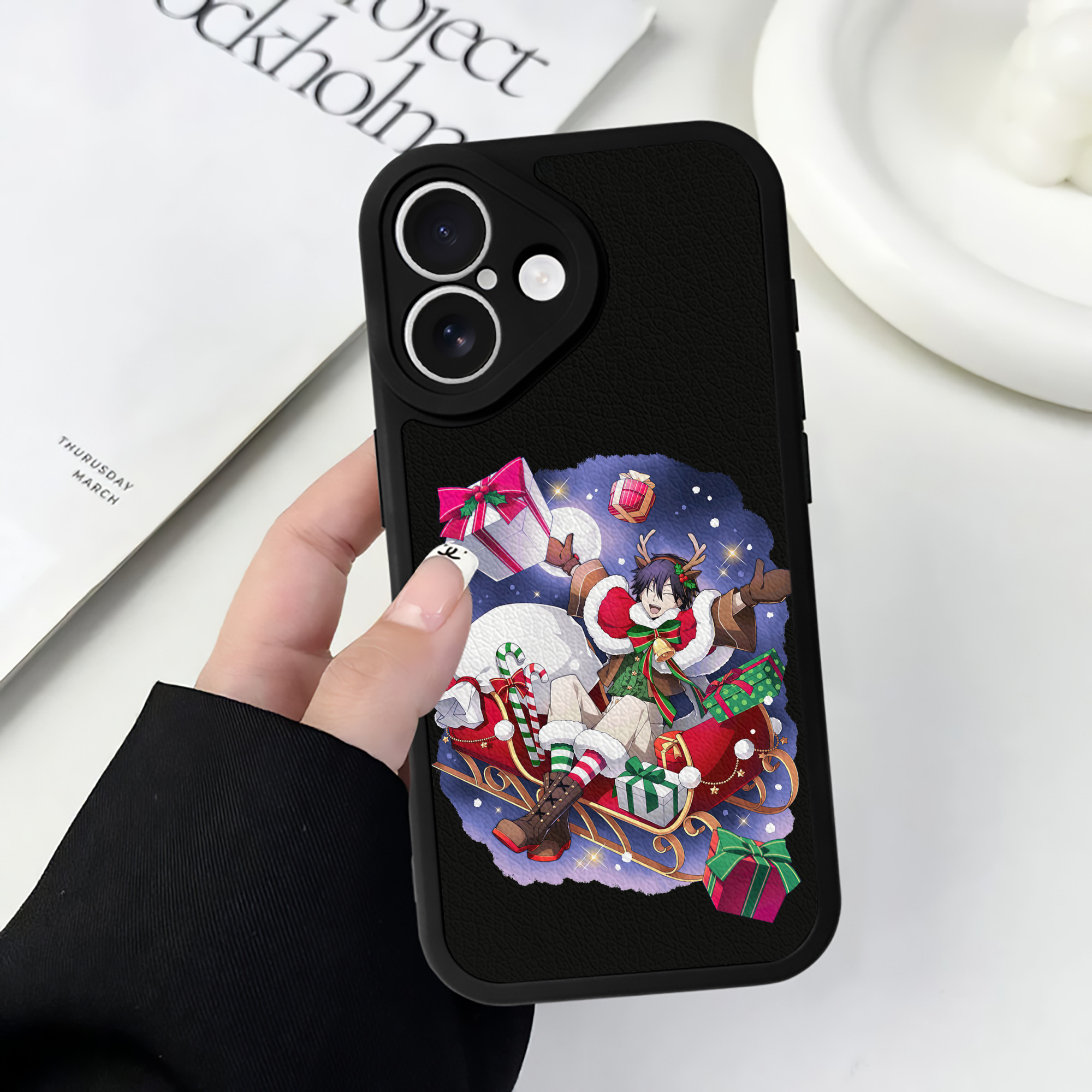 （画像用） 文豪ストレイドッグス Bungo Stray Dogs 【iPhone 16シリーズ対応】シリコンスマホケース（レザー調） 材質：シリコン